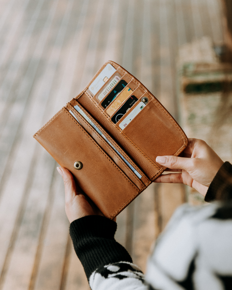 Small Ladies Leather Wallet Burgundy Collective