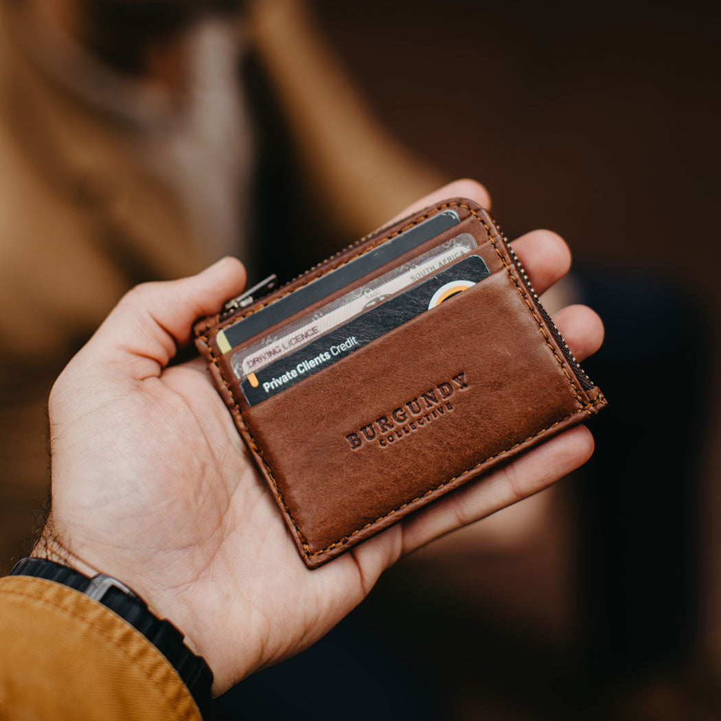 Zip Card Leather Wallet
